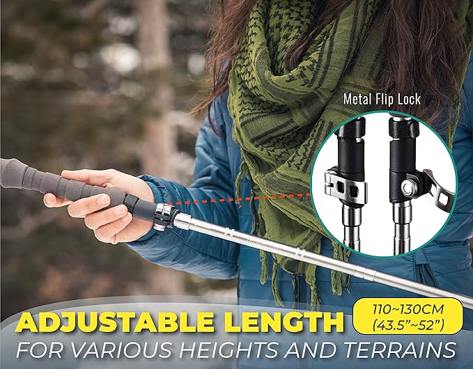 TREKOLOGY Trek-Z Cork Grip Trekking Poles – Lightweight Folding Hiking Poles, Adjustable Height, Compact Travel Design, Aircraft-Grade Aluminum Walking Sticks for Men & Women - Image 3